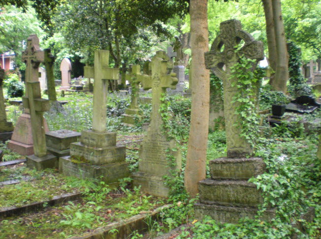 Highgate cemetary graves