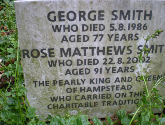 Gravestone of the Pearly King and Queen